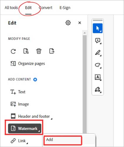 Add watermark to PDF with Adobe