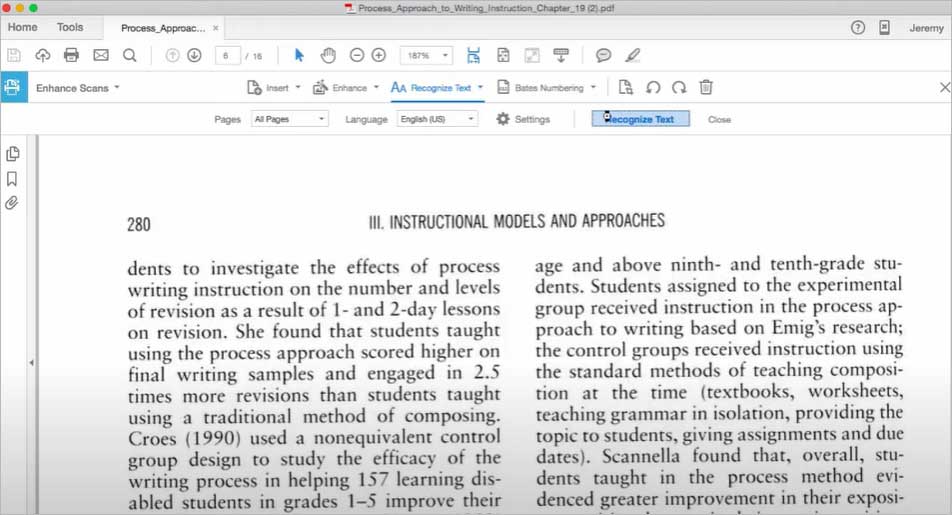 OCR PDF with Adobe
