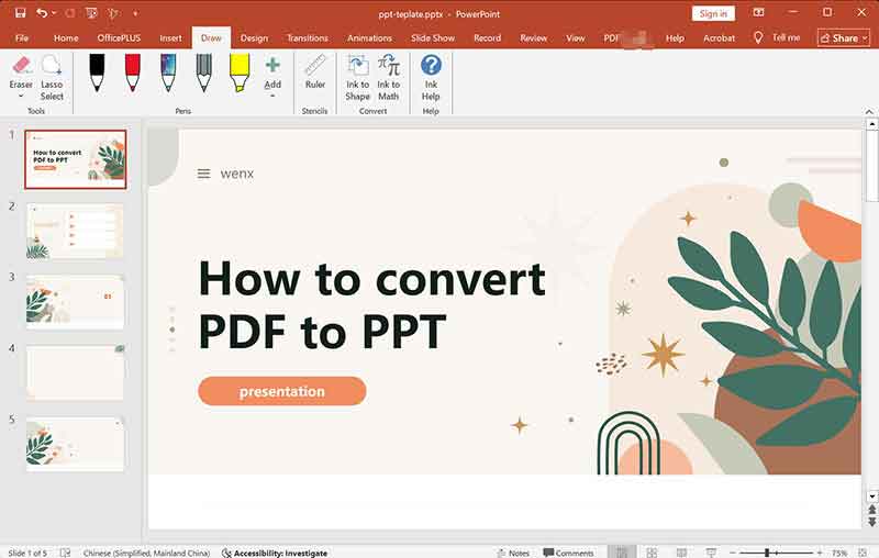 Convert PDF to PPT with Microsoft PowerPoint