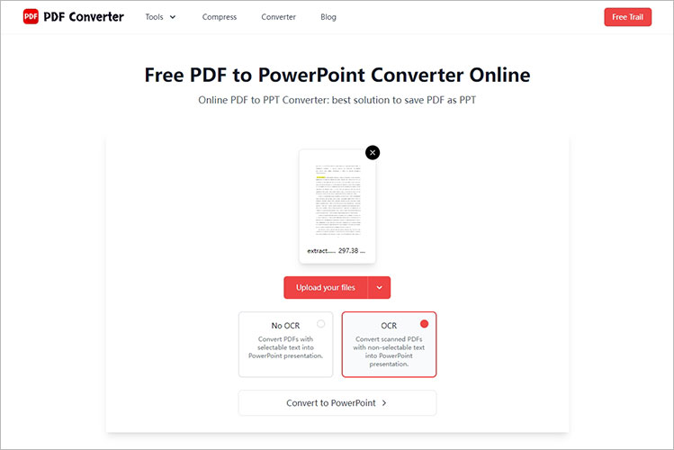 Change PDF to PPT setting