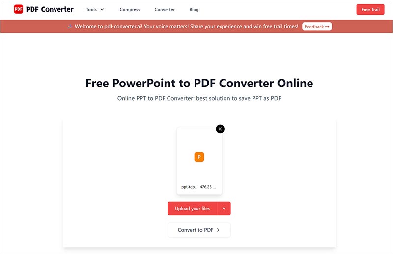 Convert PowerPoint to PDF