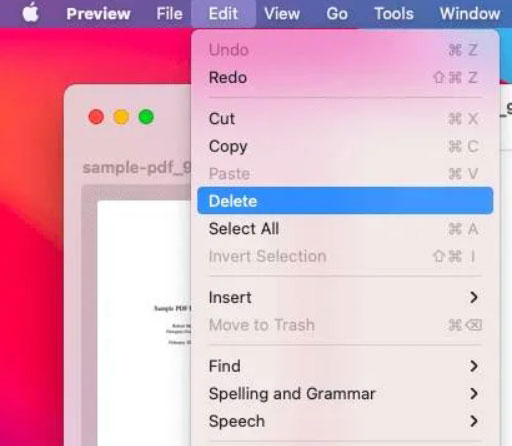 Delete pages from PDF on Preview