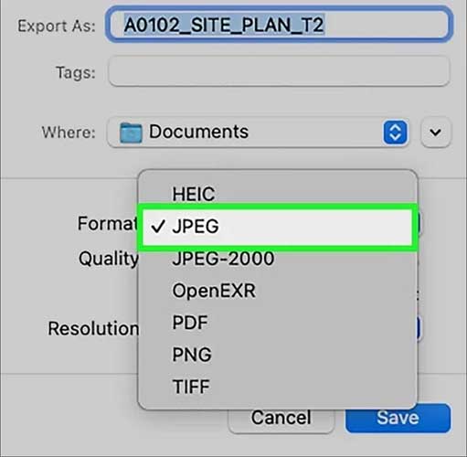 Save PDF as JPEG with Preview