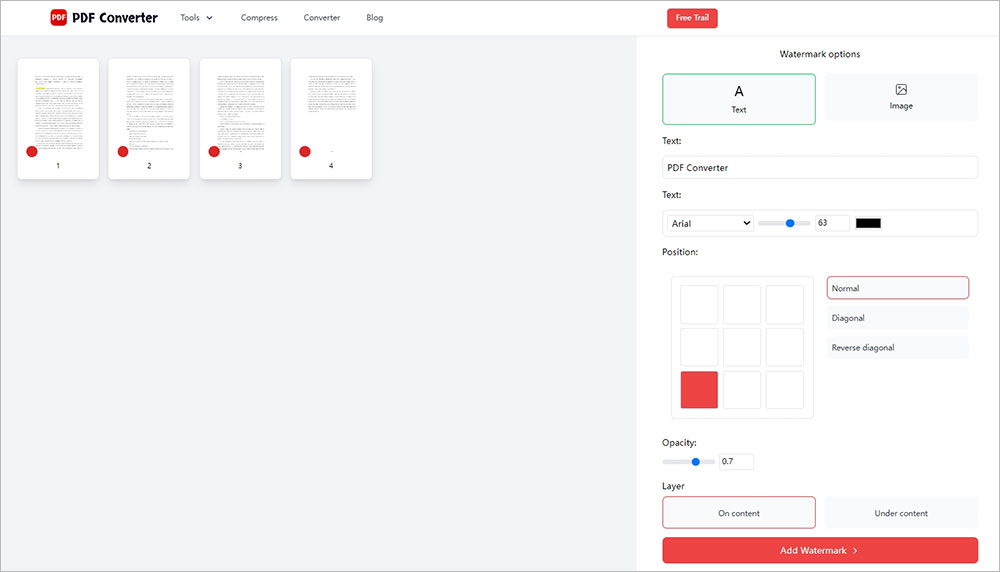 Add watermark to PDF as you wish