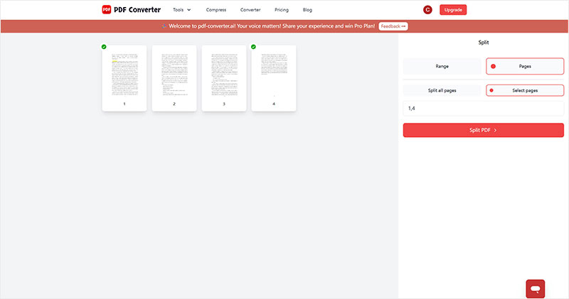 Split all pages