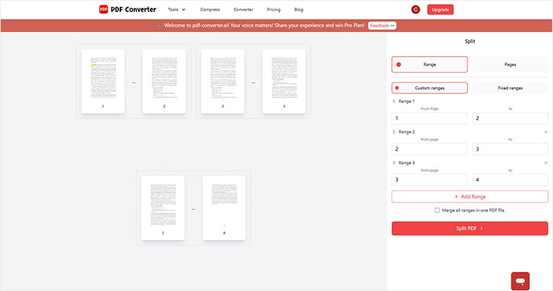 Add PDF range